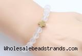 CGB9416 8mm, 10mm matte white crystal & cross hematite power beads bracelets