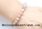 CGB9421 8mm, 10mm matte sunstone & cross hematite power beads bracelets