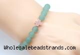 CGB9424 8mm, 10mm matte green aventurine & cross hematite power beads bracelets