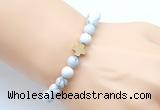 CGB9425 8mm, 10mm matte white howlite & cross hematite power beads bracelets