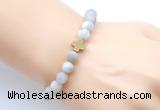 CGB9428 8mm, 10mm matte white crazy lace agate & cross hematite power beads bracelets