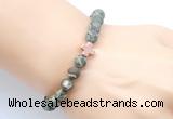 CGB9436 8mm, 10mm matte rhyolite & cross hematite power beads bracelets