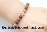 CGB9437 8mm, 10mm matte mookaite & cross hematite power beads bracelets