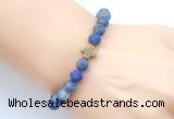 CGB9440 8mm, 10mm matte lapis lazuli & cross hematite power beads bracelets