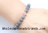 CGB9448 8mm, 10mm matte grey picture jasper & cross hematite power beads bracelets