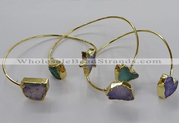 CGB945 13*18mm - 18*18mm freeform druzy agate bangles