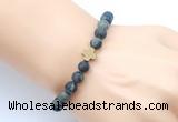 CGB9451 8mm, 10mm matte kambaba jasper & cross hematite power beads bracelets