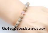 CGB9453 8mm, 10mm matte picture jasper & cross hematite power beads bracelets