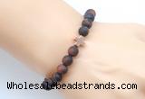 CGB9456 8mm, 10mm matte red tiger eye & cross hematite power beads bracelets