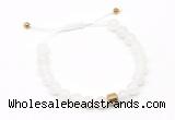 CGB9460 8mm, 10mm white jade & drum hematite adjustable bracelets