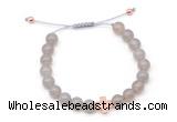 CGB9486 8mm, 10mm grey agate & cross hematite adjustable bracelets