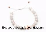 CGB9488 8mm, 10mm white crazy lace agate & cross hematite adjustable bracelets