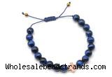 CGB9507 8mm, 10mm blue tiger eye & cross hematite adjustable bracelets