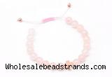 CGB9511 8mm, 10mm rose quartz & cross hematite adjustable bracelets