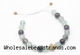 CGB9517 8mm, 10mm fluorite & cross hematite adjustable bracelets