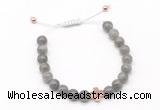 CGB9519 8mm, 10mm labradorite & cross hematite adjustable bracelets