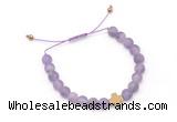 CGB9528 8mm, 10mm matte amethyst & cross hematite adjustable bracelets