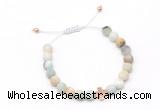 CGB9532 8mm, 10mm matte amazonite & cross hematite adjustable bracelets