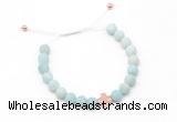 CGB9533 8mm, 10mm matte amazonite & cross hematite adjustable bracelets