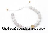 CGB9538 8mm, 10mm matte white crazy lace agate & cross hematite adjustable bracelets