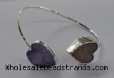 CGB959 15*15mm - 18*18mm heart druzy agate bangles wholesale