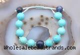 CGB9621 12mm round blue howlite & sodalite adjustable bracelets