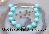 CGB9625 12mm round blue howlite & eagle eye jasper adjustable bracelets