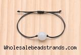 CGB9914 Fashion 12mm white jade adjustable bracelet jewelry