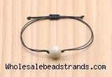 CGB9921 Fashion 12mm white fossil jasper adjustable bracelet jewelry