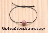 CGB9922 Fashion 12mm pink wooden jasper adjustable bracelet jewelry