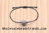 CGB9931 Fashion 12mm grey picture jasper adjustable bracelet jewelry