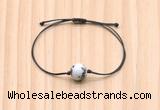 CGB9933 Fashion 12mm black & white jasper adjustable bracelet jewelry