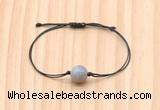 CGB9954 Fashion 12mm grey banded agate adjustable bracelet jewelry