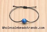 CGB9958 Fashion 12mm blue banded agate adjustable bracelet jewelry