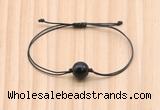 CGB9965 Fashion 12mm black agate adjustable bracelet jewelry