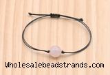 CGB9992 Fashion 12mm faceted rose quartz adjustable bracelet jewelry