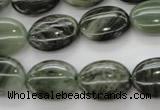 CGH44 15.5 inches 12*16mm oval green hair stone beads wholesale