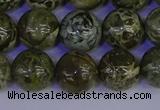 CGJ354 15.5 inches 12mm round green bee jasper beads wholesale