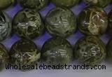 CGJ355 15.5 inches 14mm round green bee jasper beads wholesale