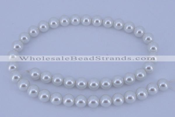 CGL03 10PCS 16 inches 8mm round dyed glass pearl beads wholesale