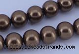 CGL103 10PCS 16 inches 6mm round dyed glass pearl beads wholesale