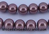 CGL122 10PCS 16 inches 4mm round dyed glass pearl beads wholesale