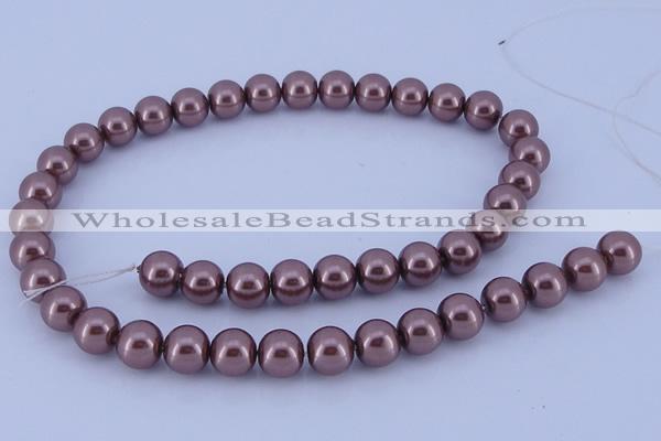 CGL128 5PCS 16 inches 16mm round dyed glass pearl beads wholesale