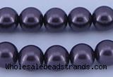 CGL133 10PCS 16 inches 6mm round dyed glass pearl beads wholesale