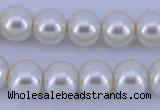 CGL14 10PCS 16 inches 8mm round dyed glass pearl beads wholesale