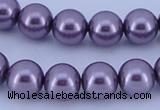 CGL142 10PCS 16 inches 4mm round dyed glass pearl beads wholesale