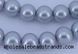 CGL164 10PCS 16 inches 8mm round dyed glass pearl beads wholesale