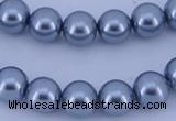 CGL182 10PCS 16 inches 4mm round dyed glass pearl beads wholesale