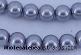 CGL192 10PCS 16 inches 4mm round dyed glass pearl beads wholesale