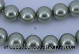 CGL203 10PCS 16 inches 6mm round dyed glass pearl beads wholesale